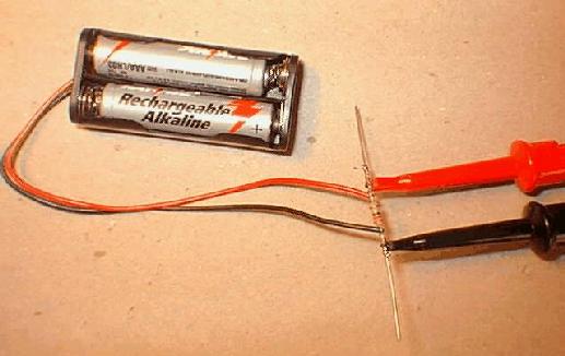 Photo of resistor and batteries